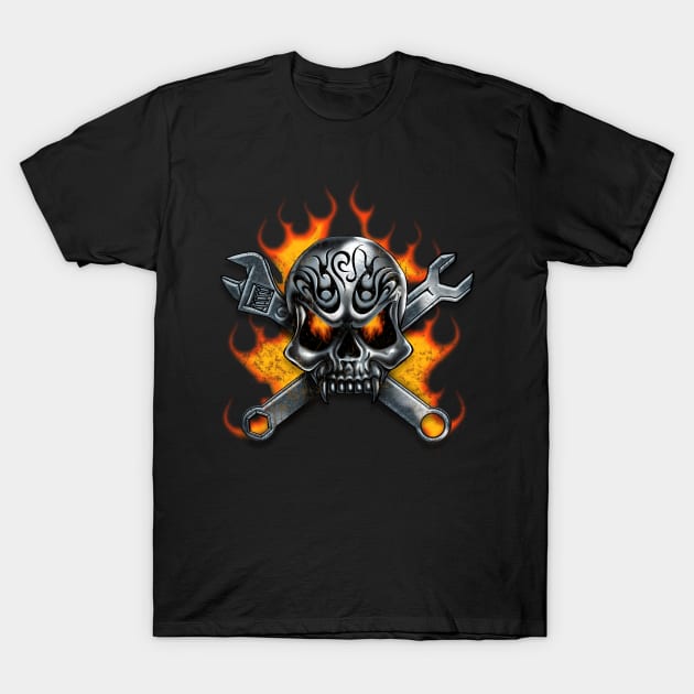 Mechanic Skull T-Shirt by Buy Custom Things